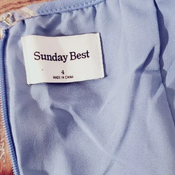 ARITZIA SUNDAY BEST Gerard Azurine Blue/White Plaid Dress NWT - Picture 11 of 16